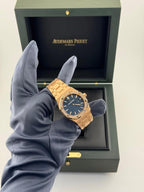 Audemars Piguet Royal Oak
'Ladies' Rose Gold Blue Dial Diamond Bezel