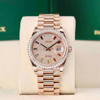 Rolex Day-Date 36 ainbow Diamond Pave Dial Rose Gold Diamond Bezel