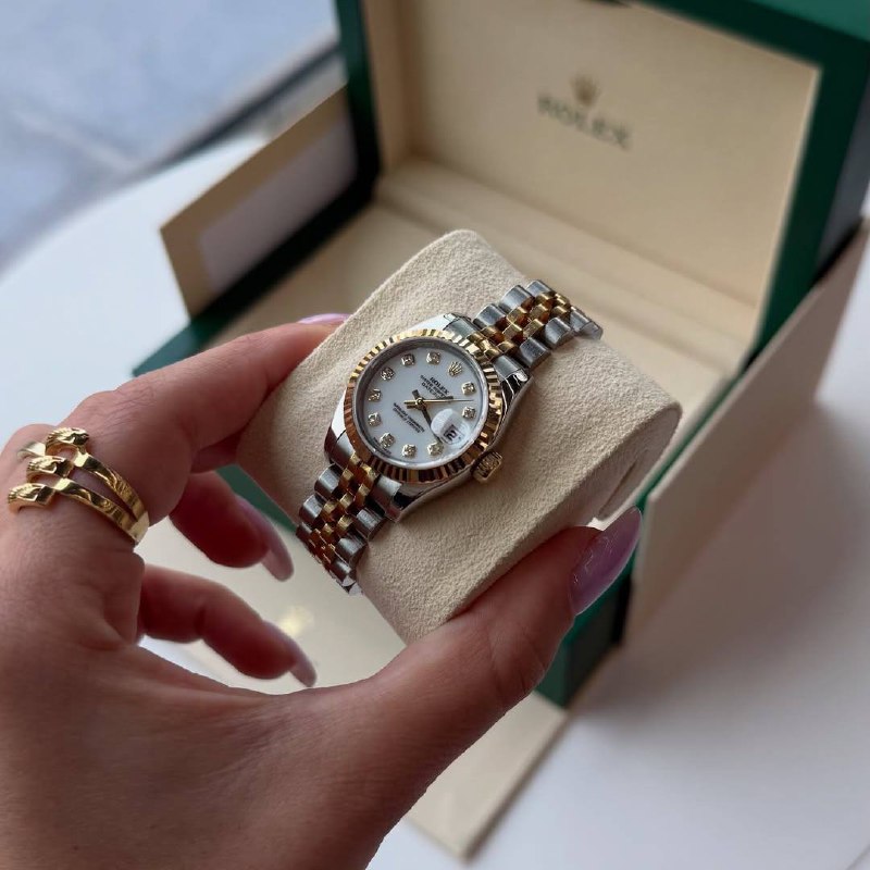 Rolex Datejust Gold-silver White Dial chiffres en diamant
