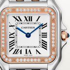 Cartier panthère or rose, acier, diamants