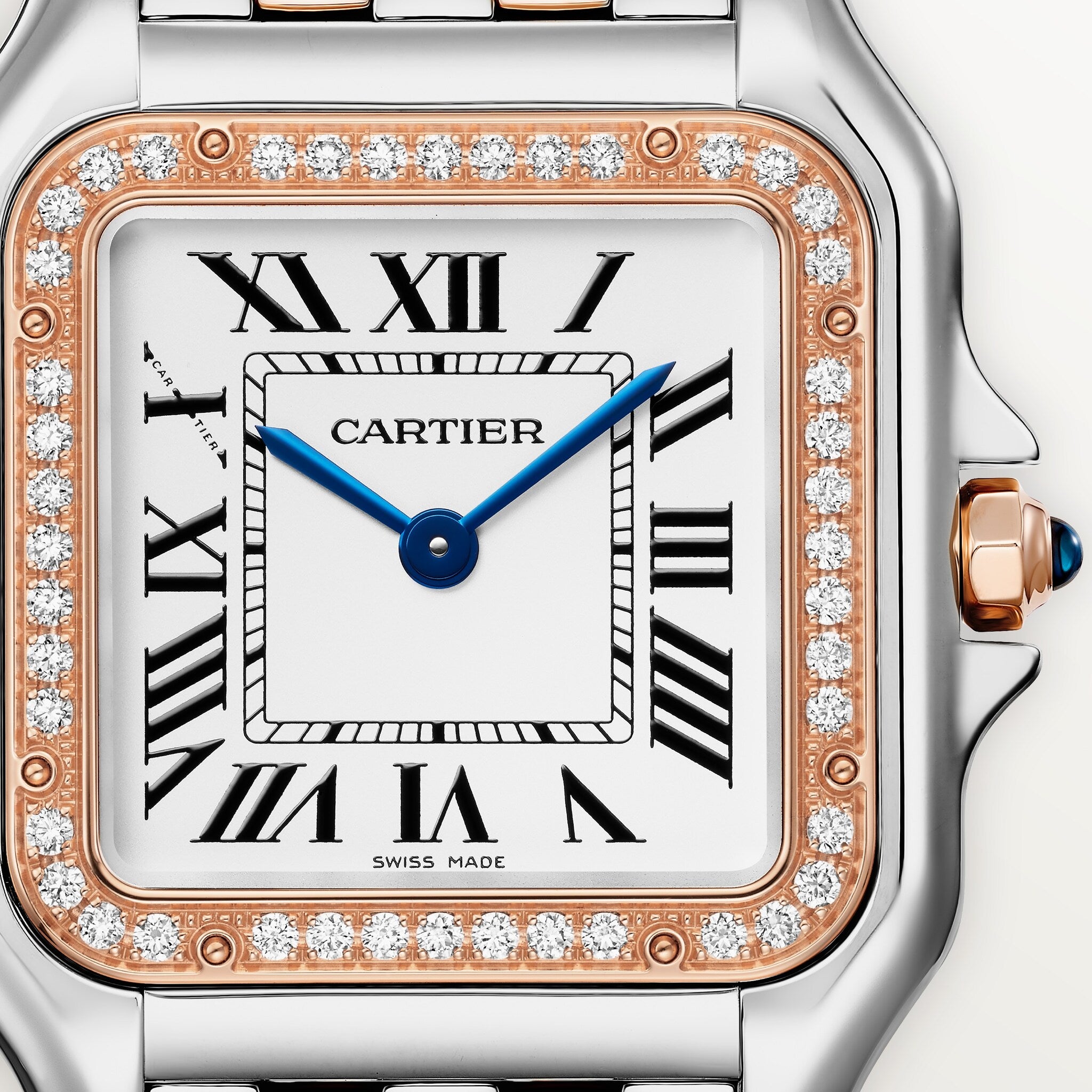Cartier panthère or rose, acier, diamants