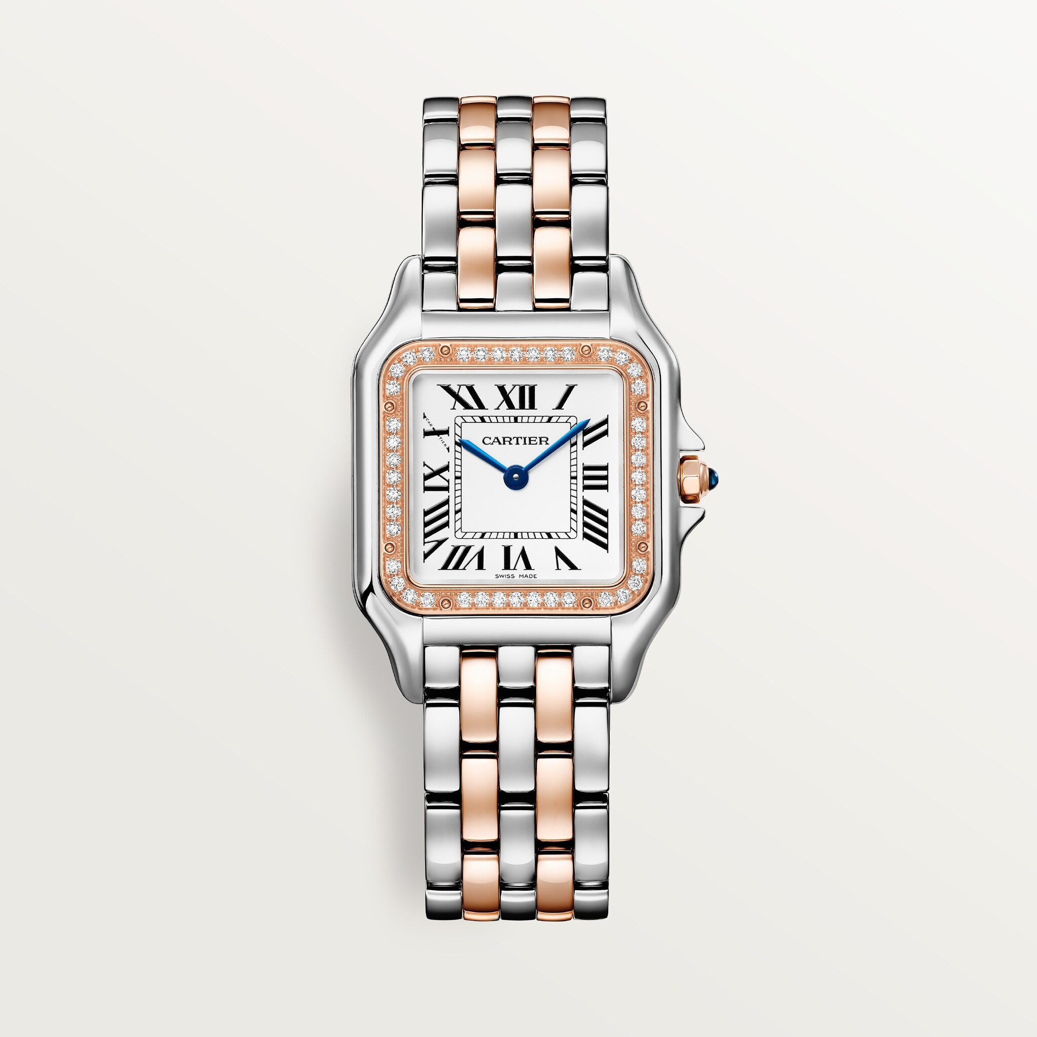 Cartier panthère or rose, acier, diamants