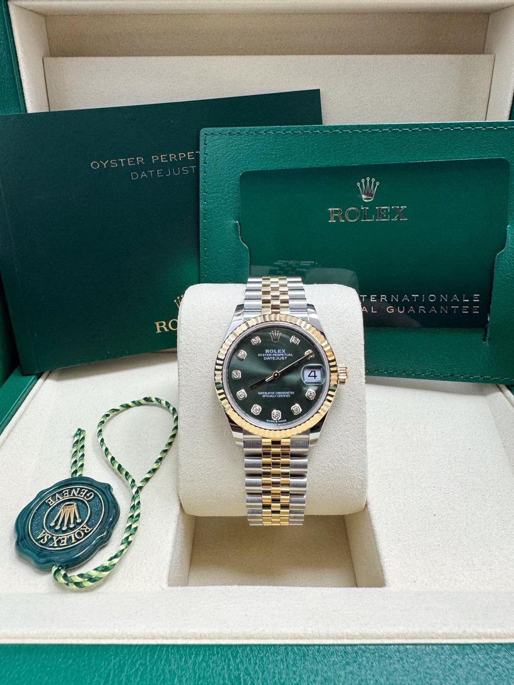 ROLEX LADY-DATEJUST 31MM TWO-TONE YELLOW GOLD GREEN
