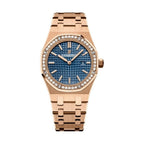 Audemars Piguet Royal Oak
'Ladies' Rose Gold Blue Dial Diamond Bezel