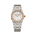 Audemars Piguet Royal Oak
Silver toned Dial Steel and Gold Diamond Bezel 33mm