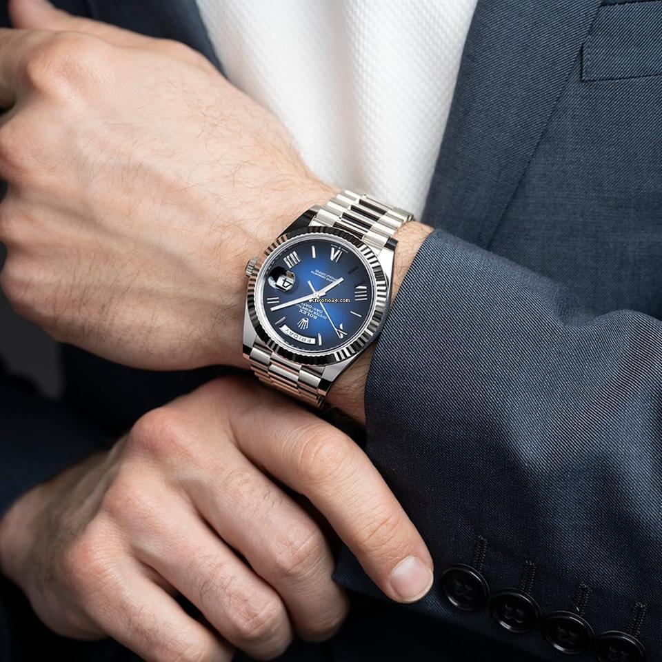 Rolex Day-Date 40 18ct White Gold Blue Dial