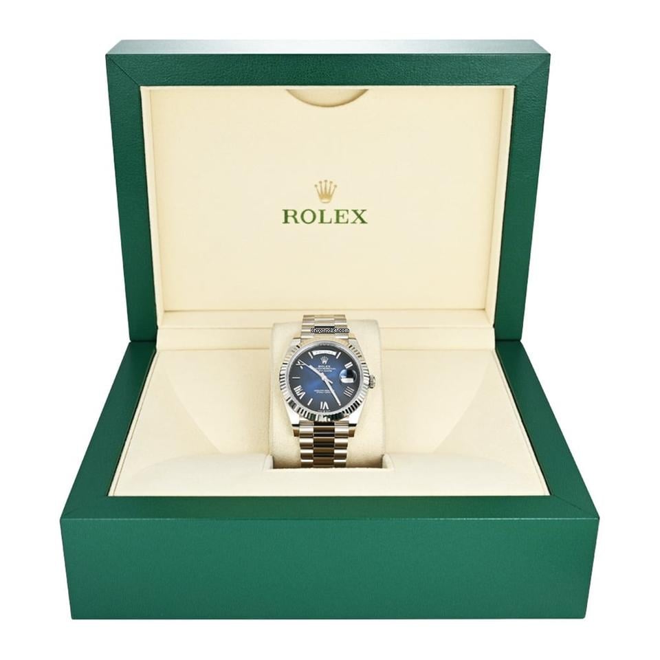 Rolex Day-Date 40 18ct White Gold Blue Dial