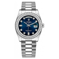 Rolex Day-Date 36 White Gold Blue Ombre Diamond Dial Diamond Bezel