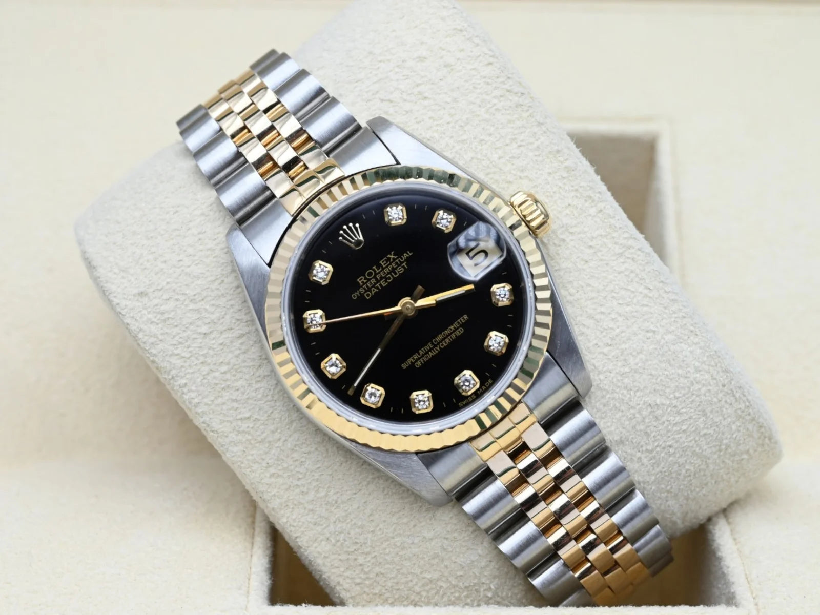 Rolex Datejust Two-Tone Jubilee Black Diamond Dial