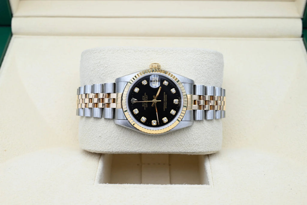 Rolex Datejust Two-Tone Jubilee Black Diamond Dial