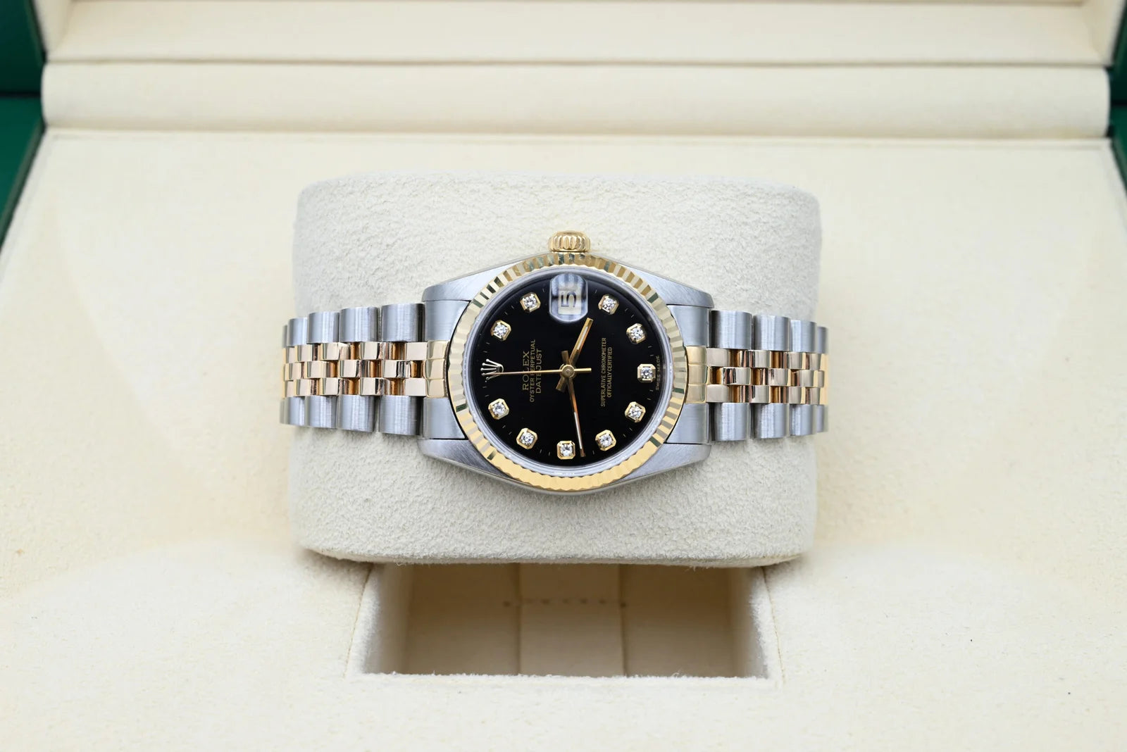 Rolex Datejust Two-Tone Jubilee Black Diamond Dial