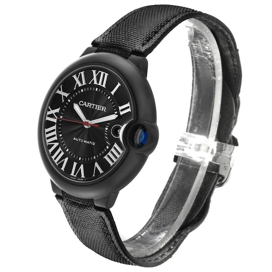 Cartier Ballon Bleu Carbon Black Dial Mens Watch WSBB0015 Box Card