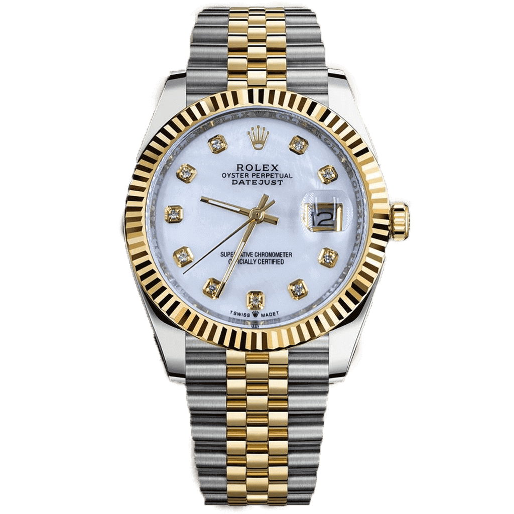 Rolex Datejust Gold-silver White Dial chiffres en diamant