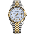 Rolex Datejust Gold-silver White Dial chiffres en diamant