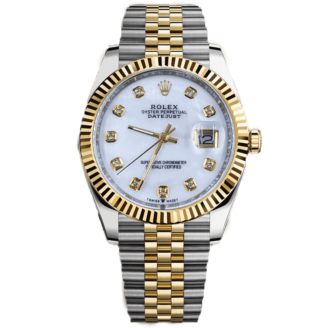 Rolex Datejust Gold-silver White Dial chiffres en diamant