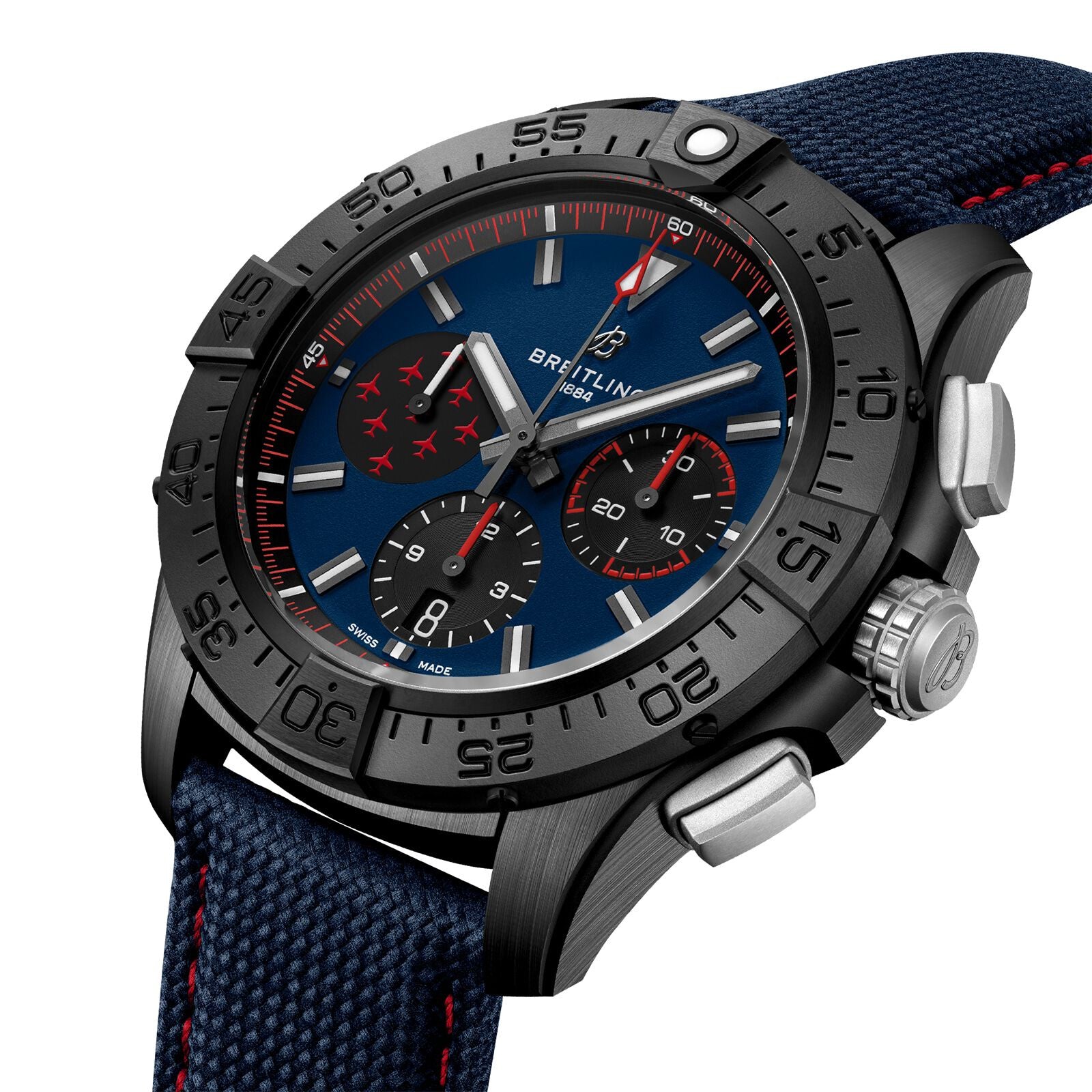 Red Arrows Avenger B01 Night Mission Blue Chronograph Watch Référence: Breitling