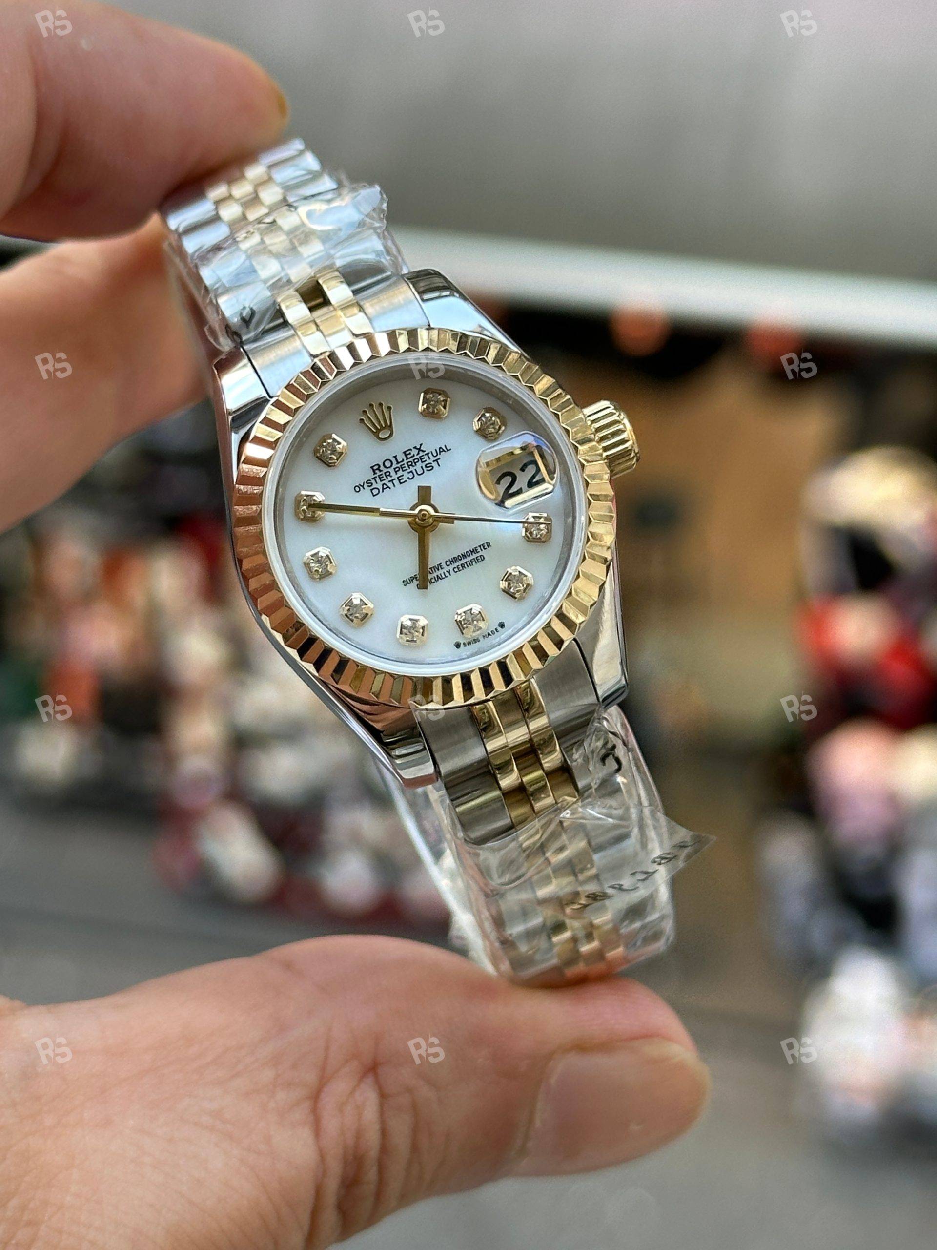 Rolex Datejust Gold-silver White Dial chiffres en diamant