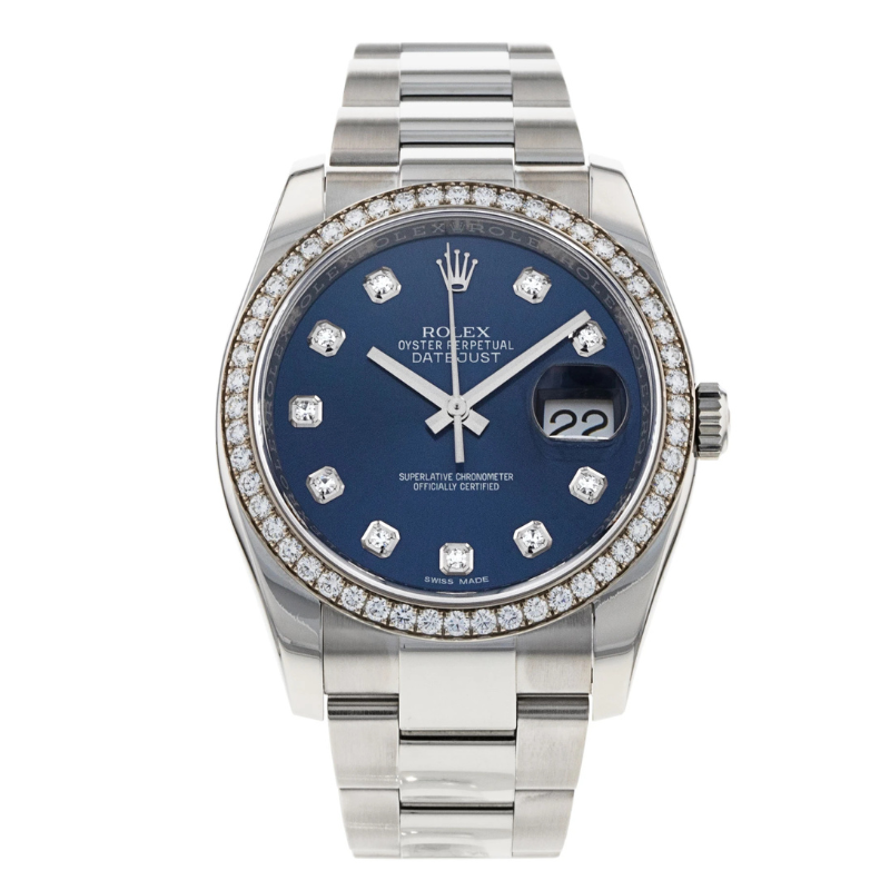 Rolex Datejust 36 Steel Blue Jubilee Diamond Dial & Diamond Référence: ROLEX FEMME